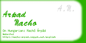 arpad macho business card